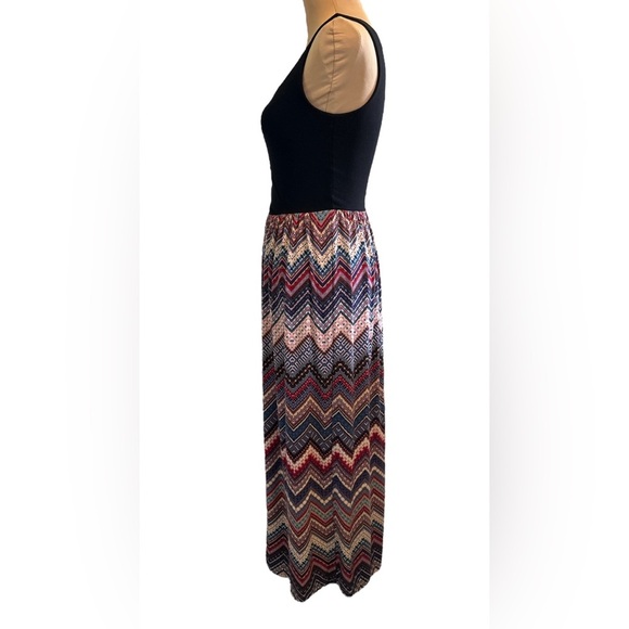 Gilli USA Women’s Sz Small Maxi Dress Multicolor Chevron Tank Style Ladder Back - Picture 4 of 9